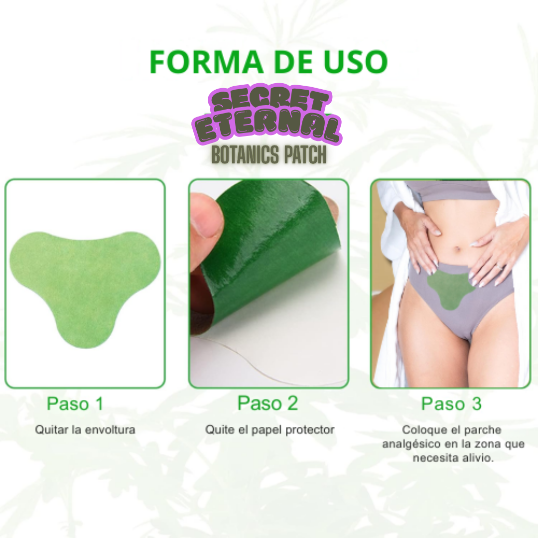 🌿PARCHE SECRET ETERNAL x 10un🔥 Alivia el Cólico Menstrual 12H.
