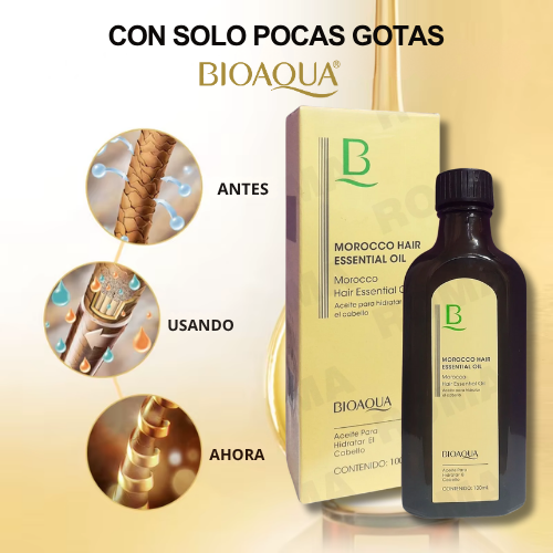 🇲🇦 ACEITE MOROCCO BIOAQUA💜con Argán - Nutrición y Brillo para tu Cabello