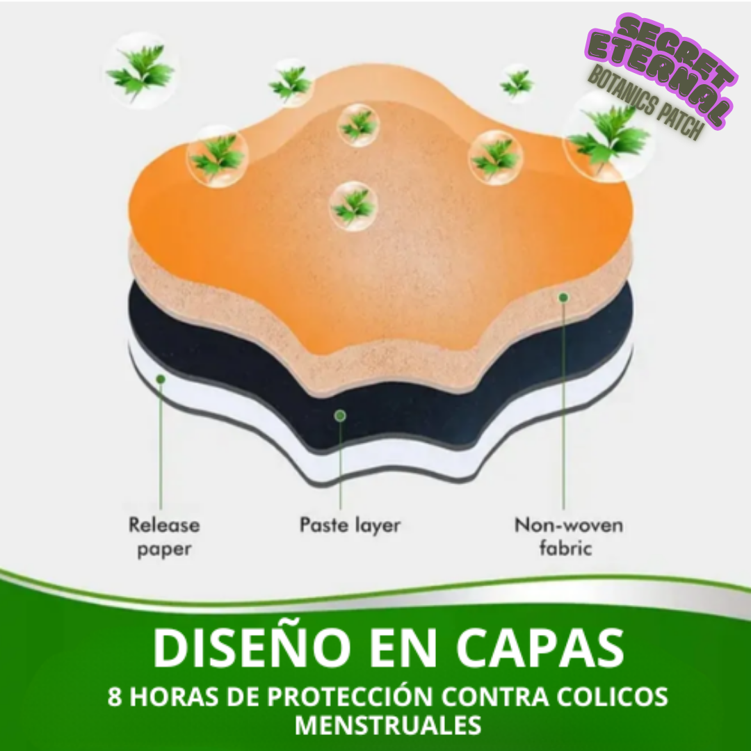 🌿PARCHE SECRET ETERNAL x 10un🔥 Alivia el Cólico Menstrual 12H.